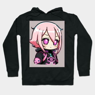 Cute Adorable Chibi Anime Kawaii Girl with Pastel Pink Colors Color Hoodie